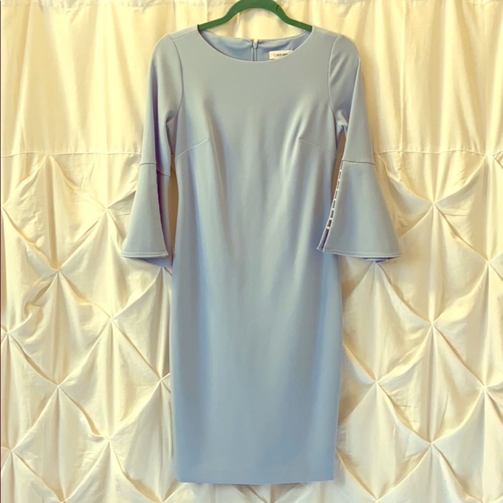 Calvin Klein sky blue fitted dress